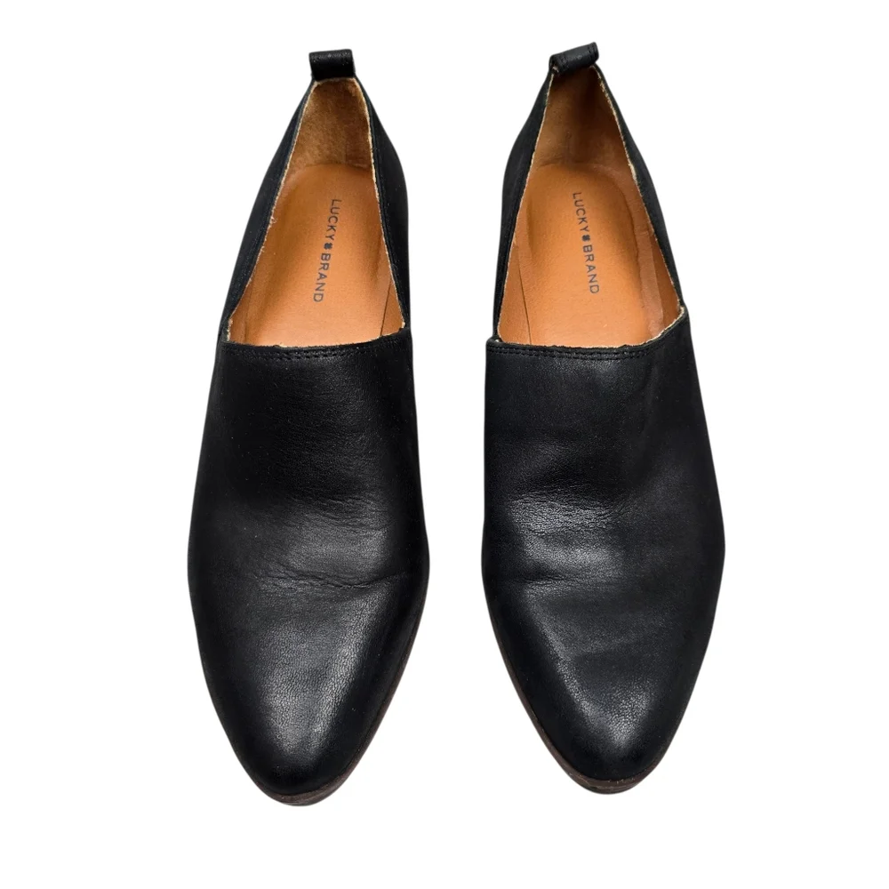 Lucky Brand Womens Morriah Black Leather Shoes Size 7.5 - Picture 2 of 9
